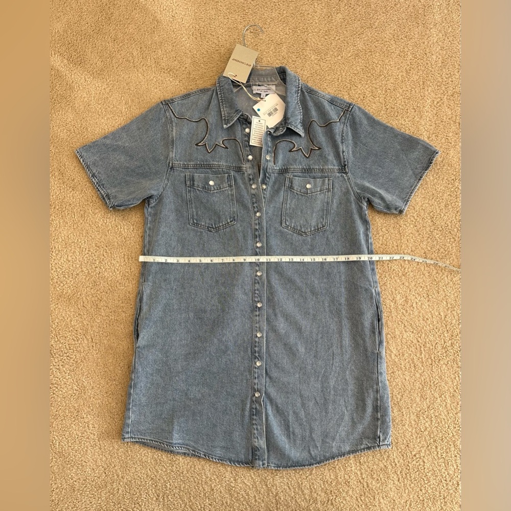 ee:some Light Blue Denim Button Down Dress Rodeo